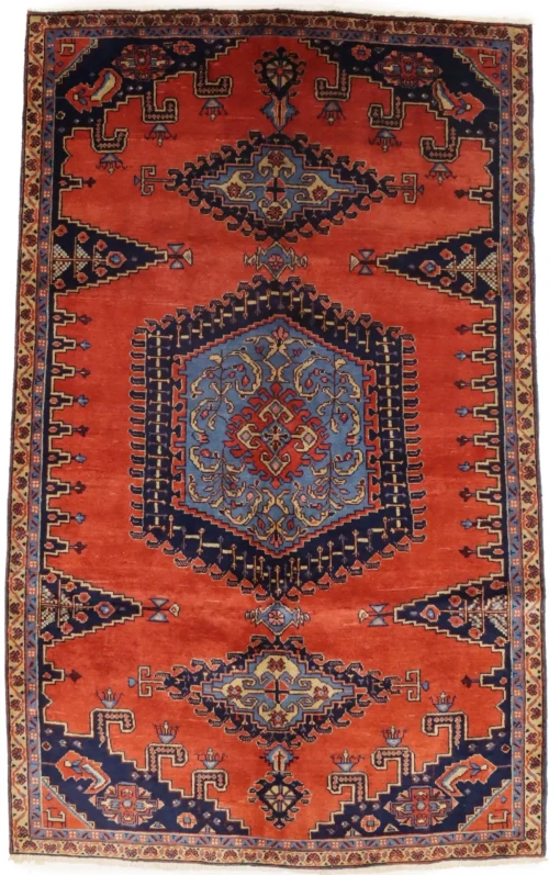 Orange Vintage Geometric 5'5X9'0 Viss Persian Oriental Rug