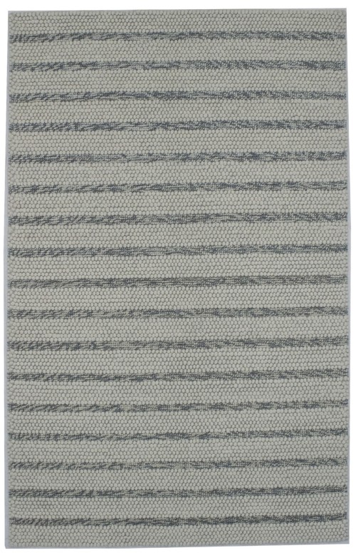 Cream & Gray Stripes 5X8 Modern Rug