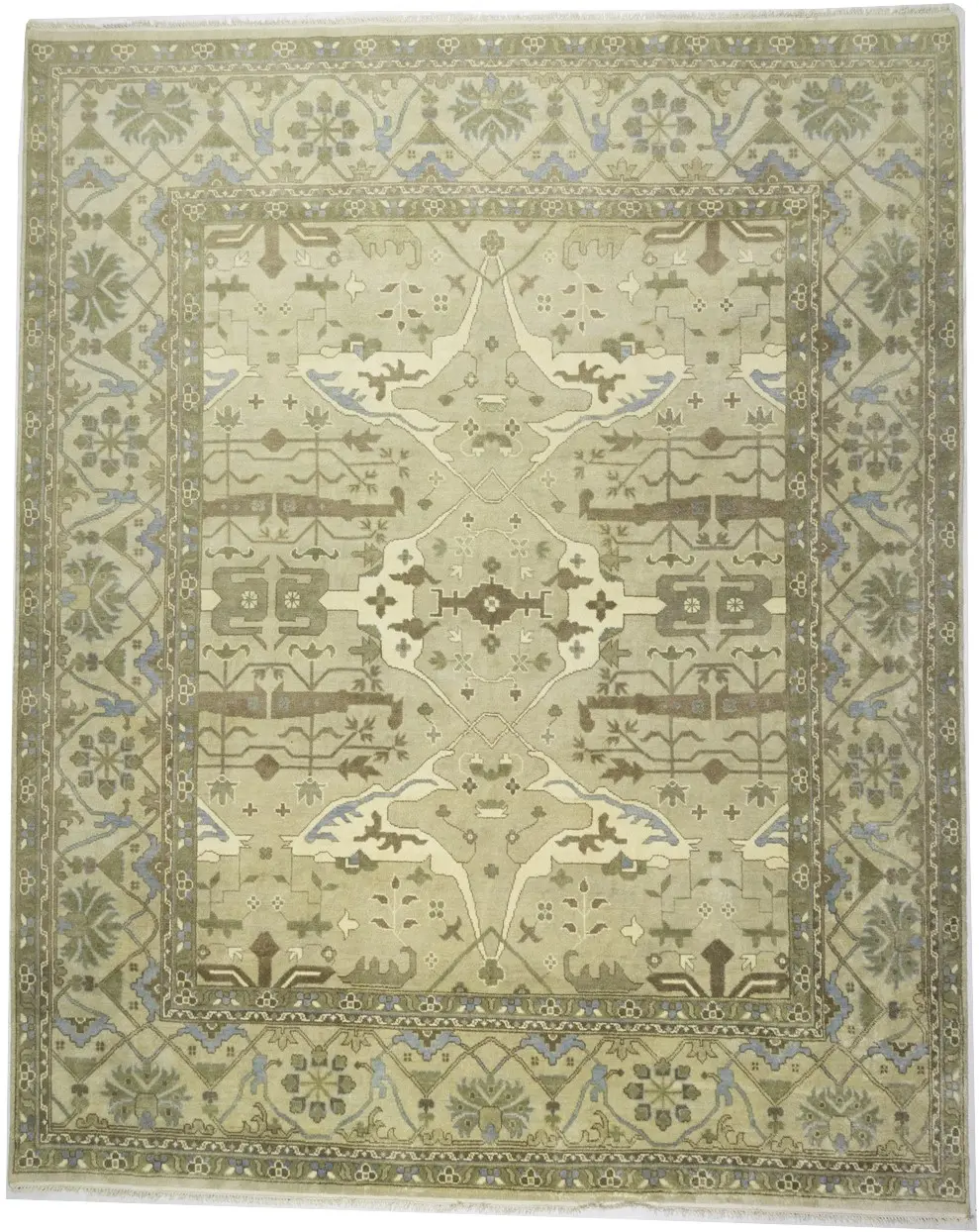 Beige Floral 12X15 Oushak Oriental Rug