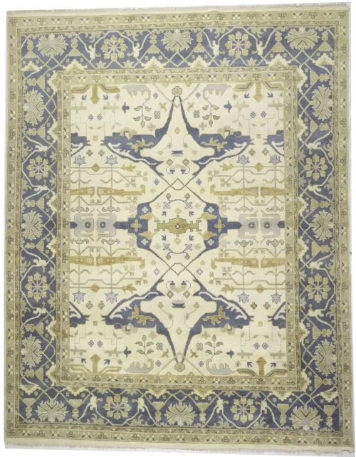 Cream Floral 12X15 Oushak Oriental Rug