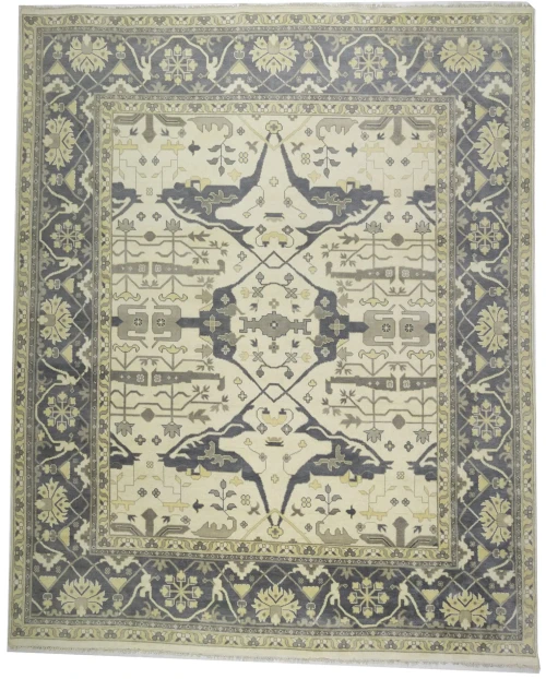 Cream Floral 12X15 Oushak Oriental Rug