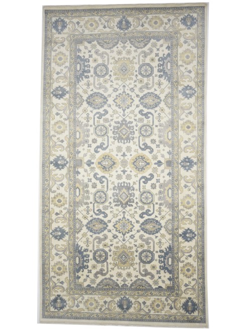 Cream Floral 9X18 Oushak Chobi Oriental Rug