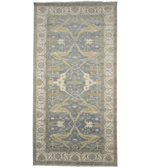 Gray Floral 8X16 Oushak Oriental Rug