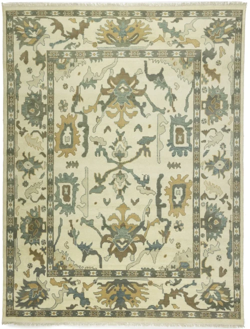 Muted Colors Floral 9X12 Oushak Oriental Rug