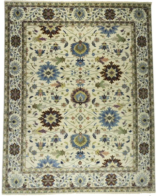 Cream Floral 12X15 Osh Chobi Peshawar Oriental Rug