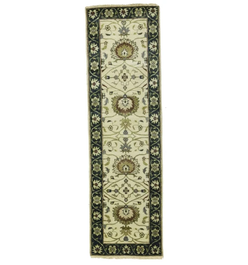 Cream Floral 2'5X8 Osh Chobi Peshawar Oriental Runner Rug