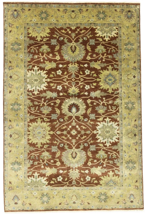 Rust Floral Osh Chobi 6X9 Peshawar Oriental Rug