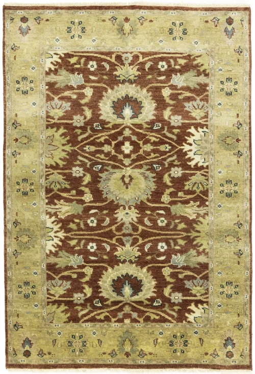 Rust Floral Osh Chobi 4X6 Peshawar Oriental Rug