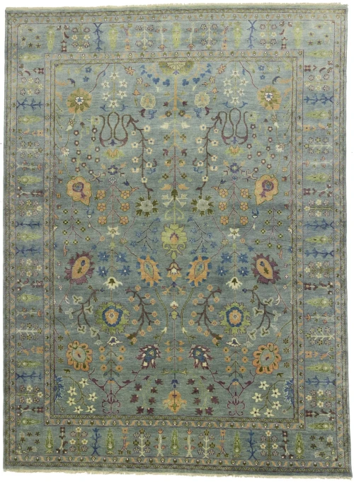 Muted Colors Floral 9X12 Traditional Oushak Chobi Oriental Rug