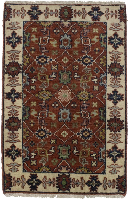 Rust Floral 2X3 Indo-Mahal Oriental Rug