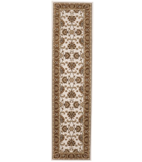 Ivory Floral Oriental Style 3X11 Machine-Made Runner Rug
