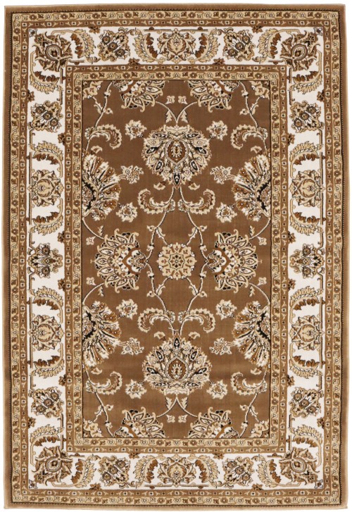 Brown Floral Oriental Style 4X6 Machine-Made Rug