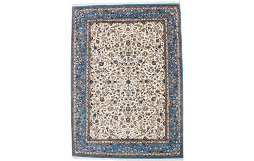 Cream Floral 7X9 Kirman Oriental Rug