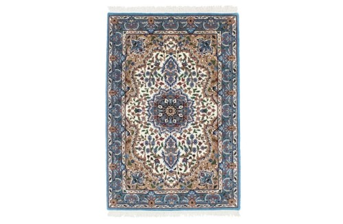 Cream Floral Kirman 3X4 Oriental Rug