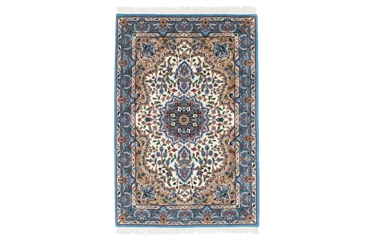 Cream Floral Kirman 3X4 Oriental Rug