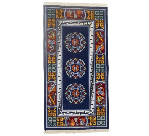 Navy Blue Floral 3X6 Chinese Style Oriental Rug
