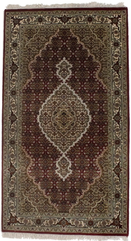 Red Floral Geometric 3X5 Tabriz Fish Mahi Oriental Rug