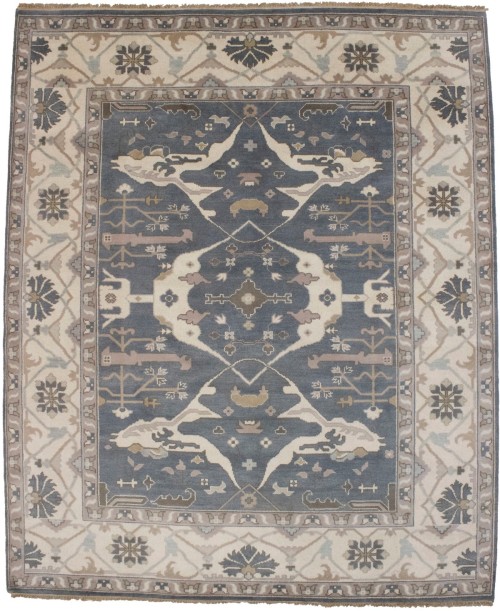 Slate Grey  Floral 8X10 Oushak Oriental Rug