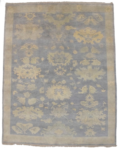 Gray Floral 8X10 Oushak Chobi Oriental Rug