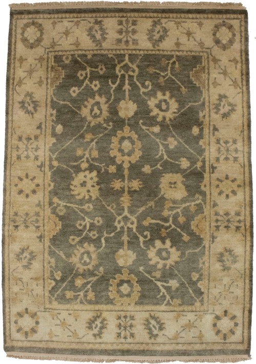 Warm Stone Floral 4X6 Oushak Chobi Oriental Rug