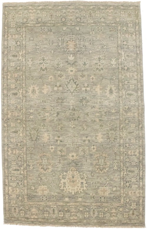 Taupe Floral Transitional 5X8 Oriental Rug