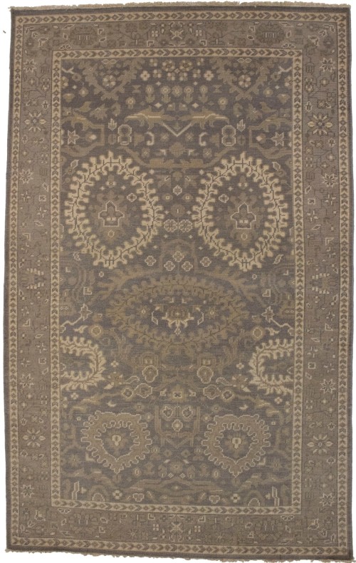 Brown Floral 5'6X8'9 Transitional Oriental Rug