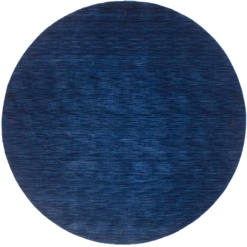 Solid Navy Blue 8X8 Oriental Modern Round Rug