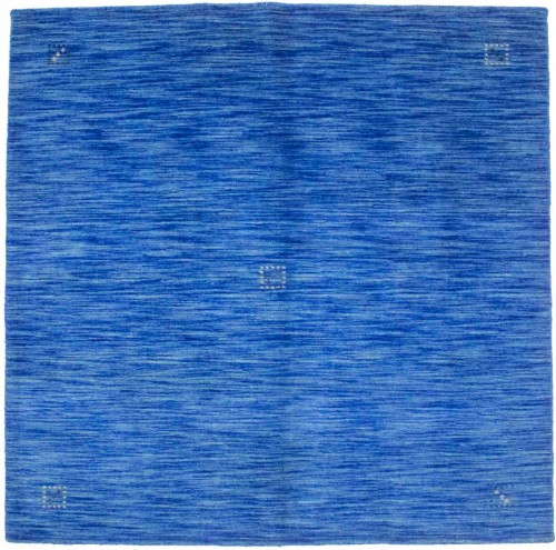 Solid Blue 5X5 Oriental Modern Square Rug