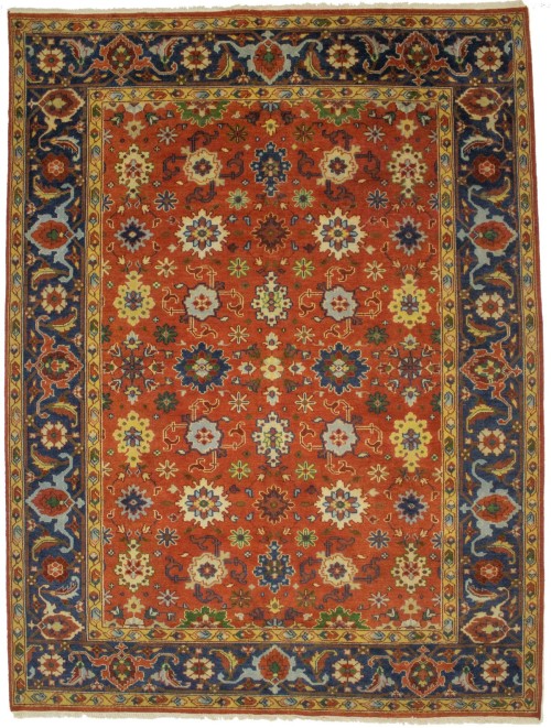 Orange Floral 9X12 Indo-Mahal Oriental Rug