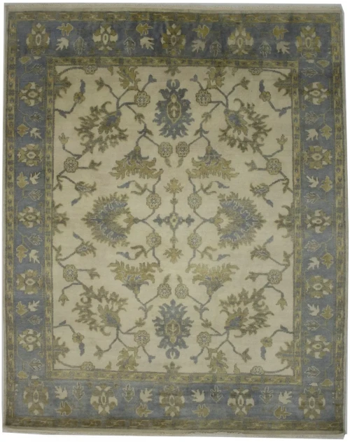 Cream Floral 8X10 Traditional Oushak Chobi Oriental Rug