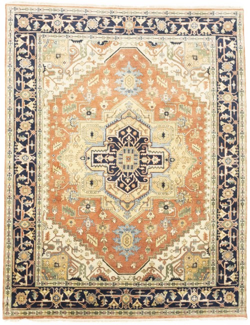 Orange Floral 8X10 Heriz Serapi Oriental Rug