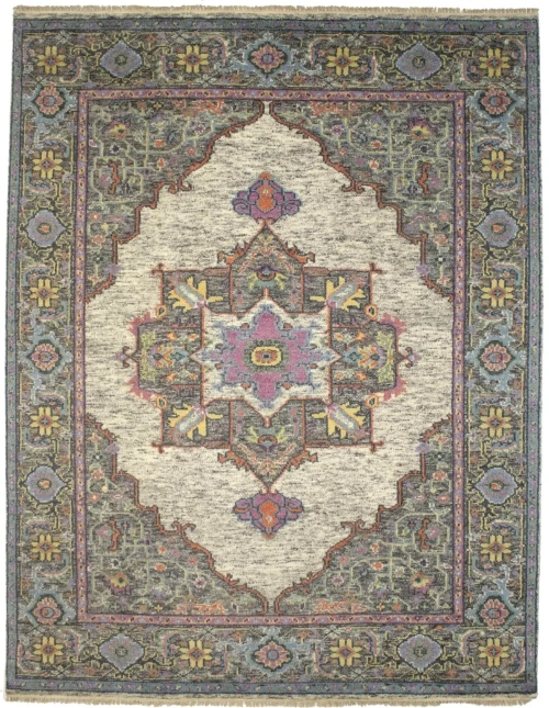 Multicolored Floral 8X10 Heriz Serapi Oriental Rug