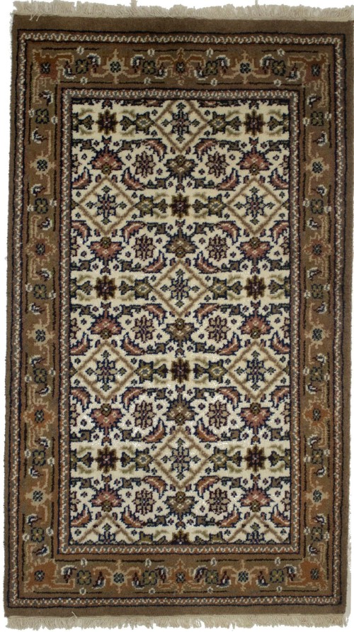 Cream Floral Tribal 3X5 Indo-Bidjar Oriental Rug