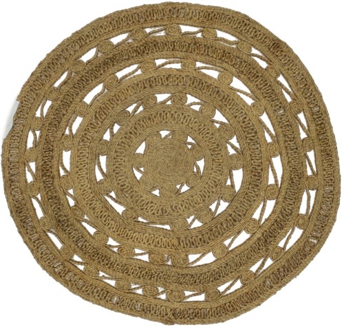 Reversible Braided Style 4X4 Jute Modern Round Rug