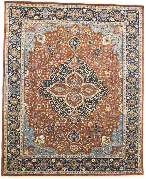 Rust Floral 8X10 Sarouk Goravan Heriz Oriental Rug