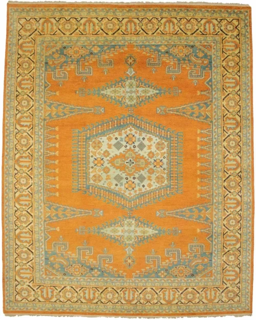 Orange Tribal 8X10 Indo-Viss Oriental Rug