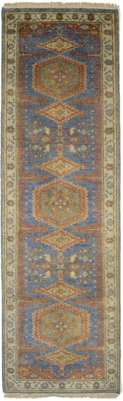 Gray Tribal 3X8 Indo-Viss Oriental Runner Rug