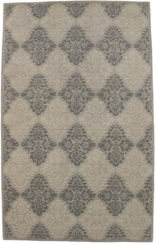 Beige & Brown Trellis 5X8 Hand-Tufted Modern Rug