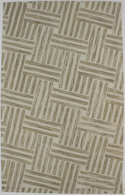 Brown Geometric 5X8 Hand-Tufted Modern Rug