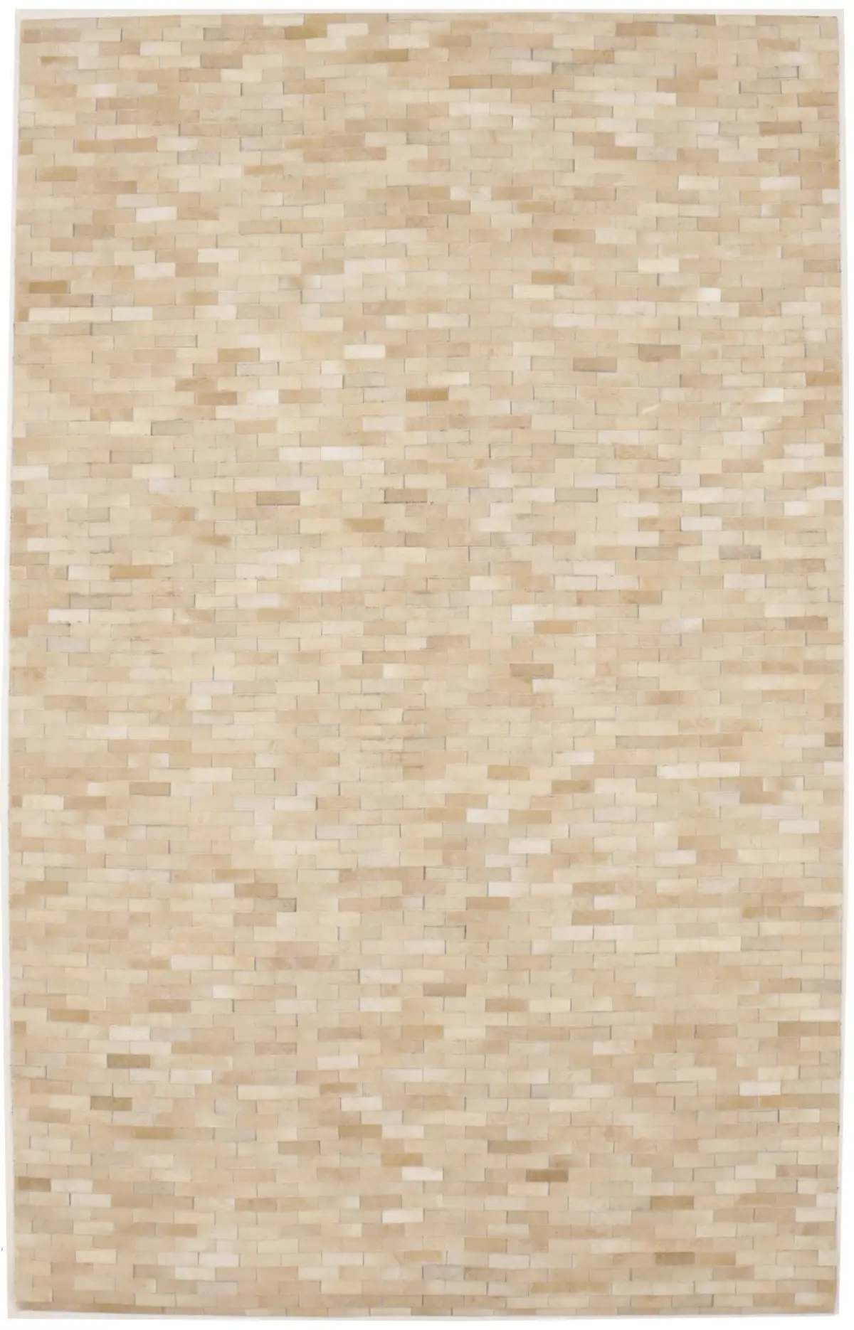 Beige Cowhide 5X8 Modern Leather Rug