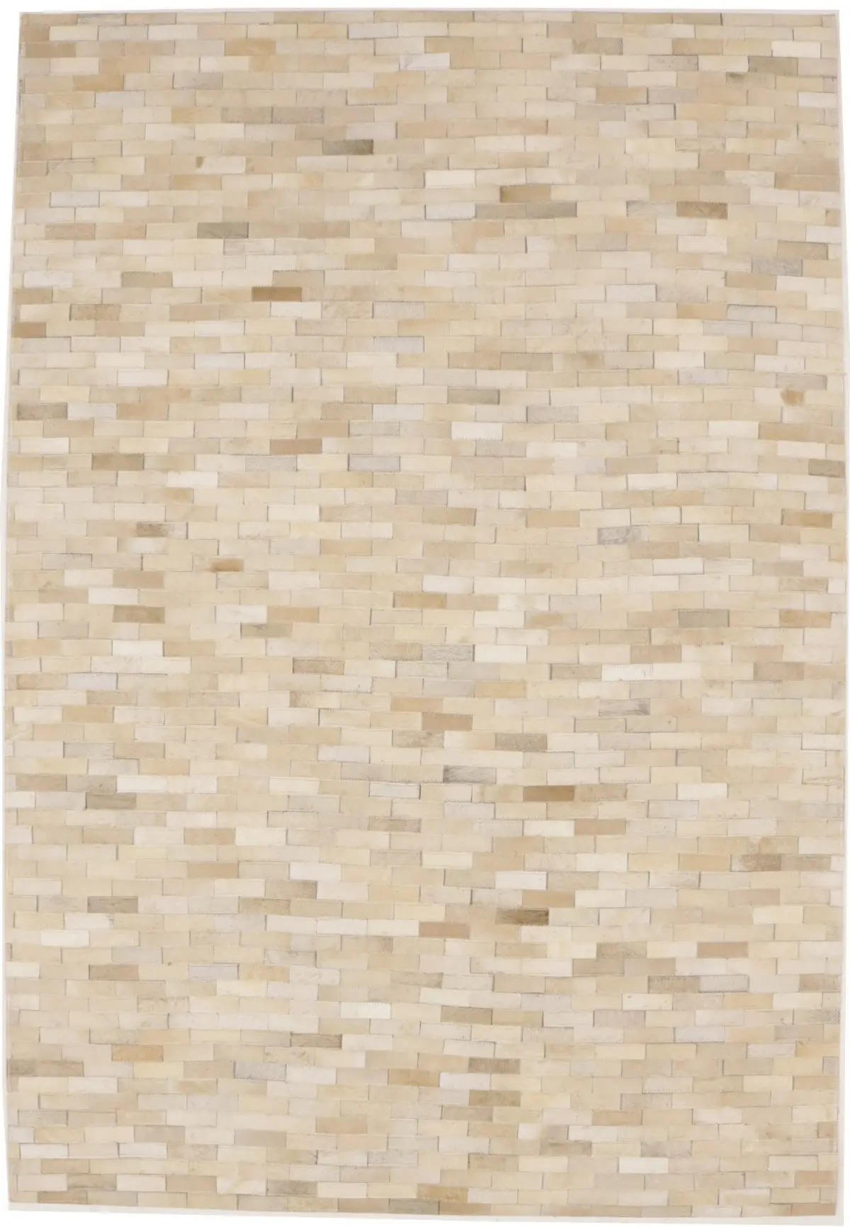 Beige Cowhide 4X6 Modern Leather Rug