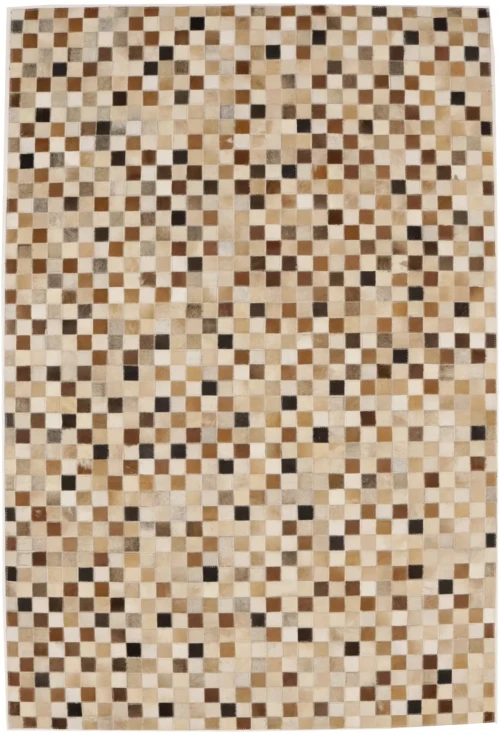 Multicolored Cowhide 4X6 Modern Leather Rug