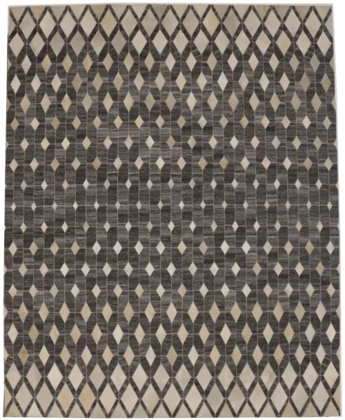 Gray Cowhide 8X10 Modern Leather Rug