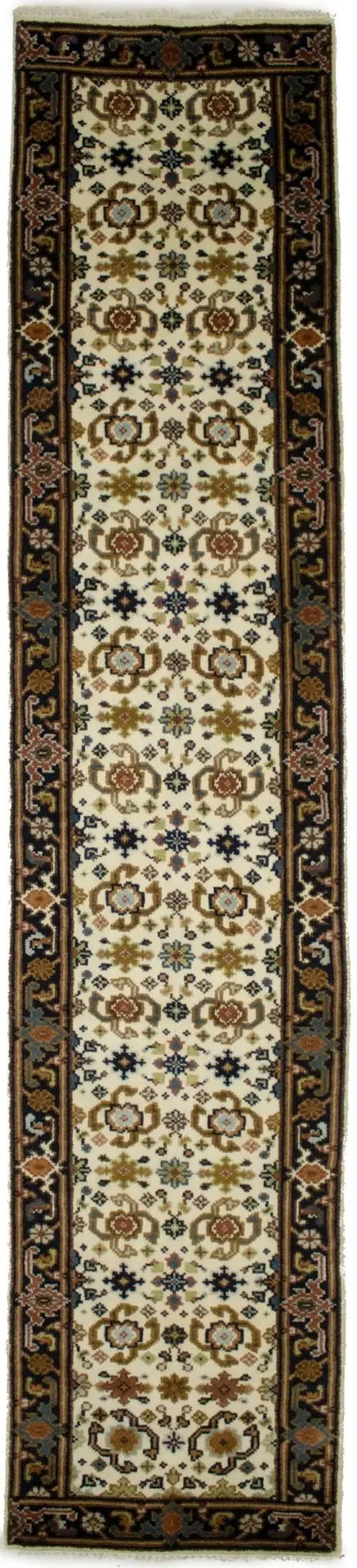 Cream Floral 3X12 Chobi Oriental Runner Rug