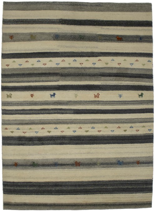 Multicolored Stripes 5X7 Indo-Gabbeh Oriental Rug