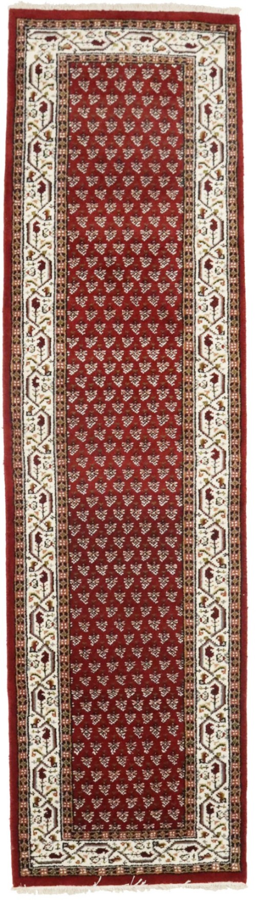 Red Floral 2'6X9 Indo Botemir Oriental Runner Rug