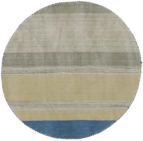 Multicolored Stripes 4X4 Lori Gabbeh Oriental Round Rug