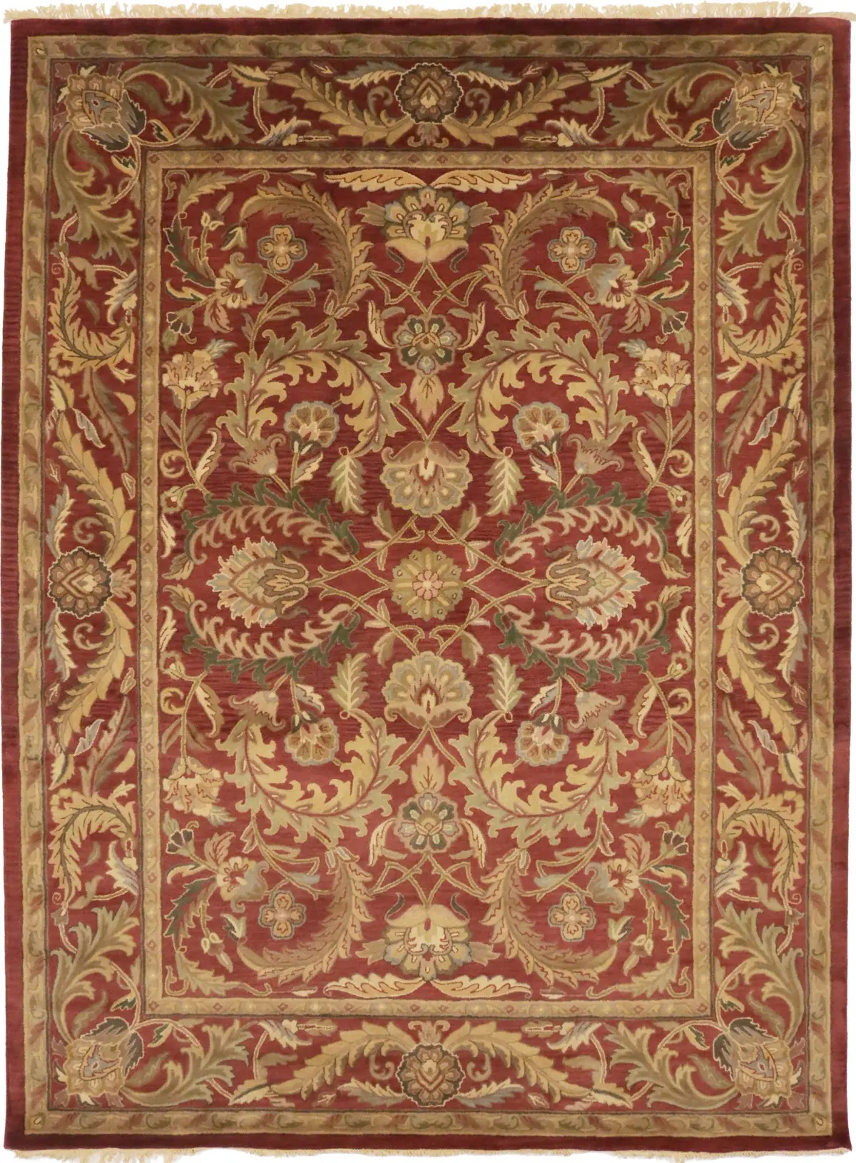 Red Floral Modern 10X13 Oriental Hand-Tufted Rug