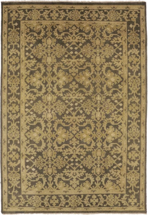 Dark Brown Transitional Floral 6X9 Oriental Rug