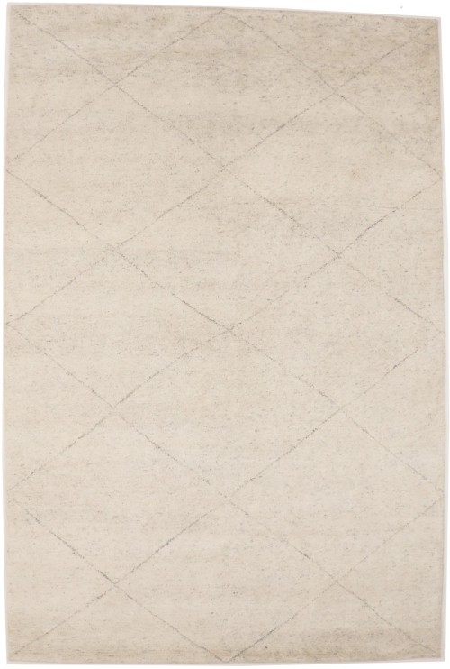 Cream/Beige Geometric Modern 6X9 Moroccan Style Oriental Rug